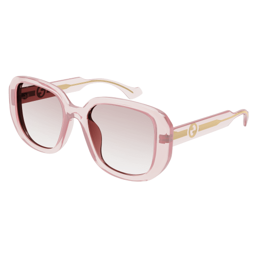 Gucci Women s Sunglasses GG1557SK 003 Pink Crystal Clear Nude Frame Saratoga Saddlery International Boutiques