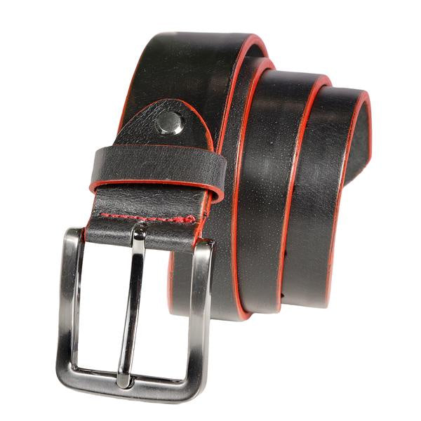 7 Downie Street Men's Black Belt with Red 230920