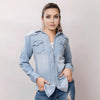 American Darling LC-ADSH016 Genuine Leather Women Denim Shirt SS25