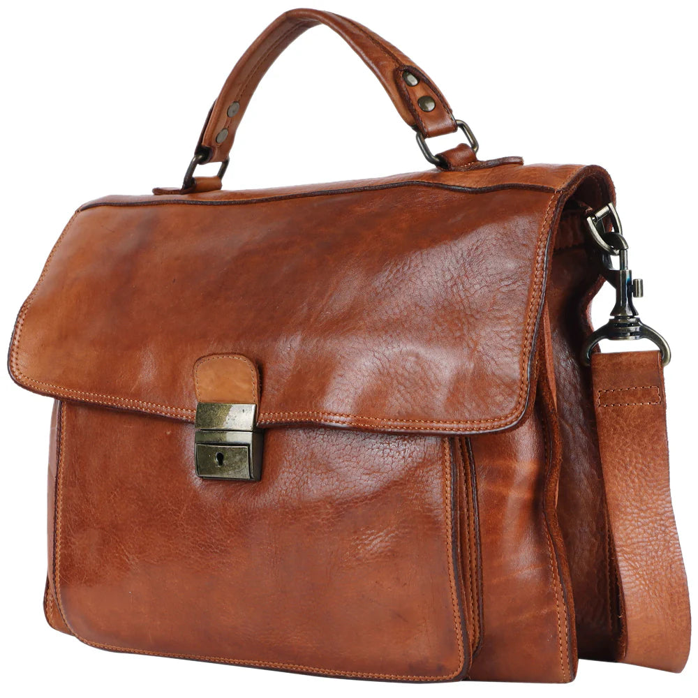 American Darling SWC171TAN Briefcase Genuine Leather Bag Laptop Bag