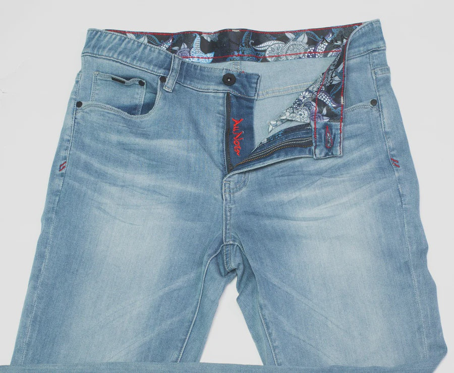 Au Noir Mens Jeans Johnny Light Blue Miami