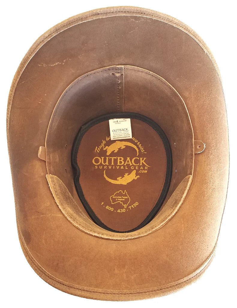 Australian Country Outfitters Leather Hat Outback Survival Gear Broken Hill Leather Hat 