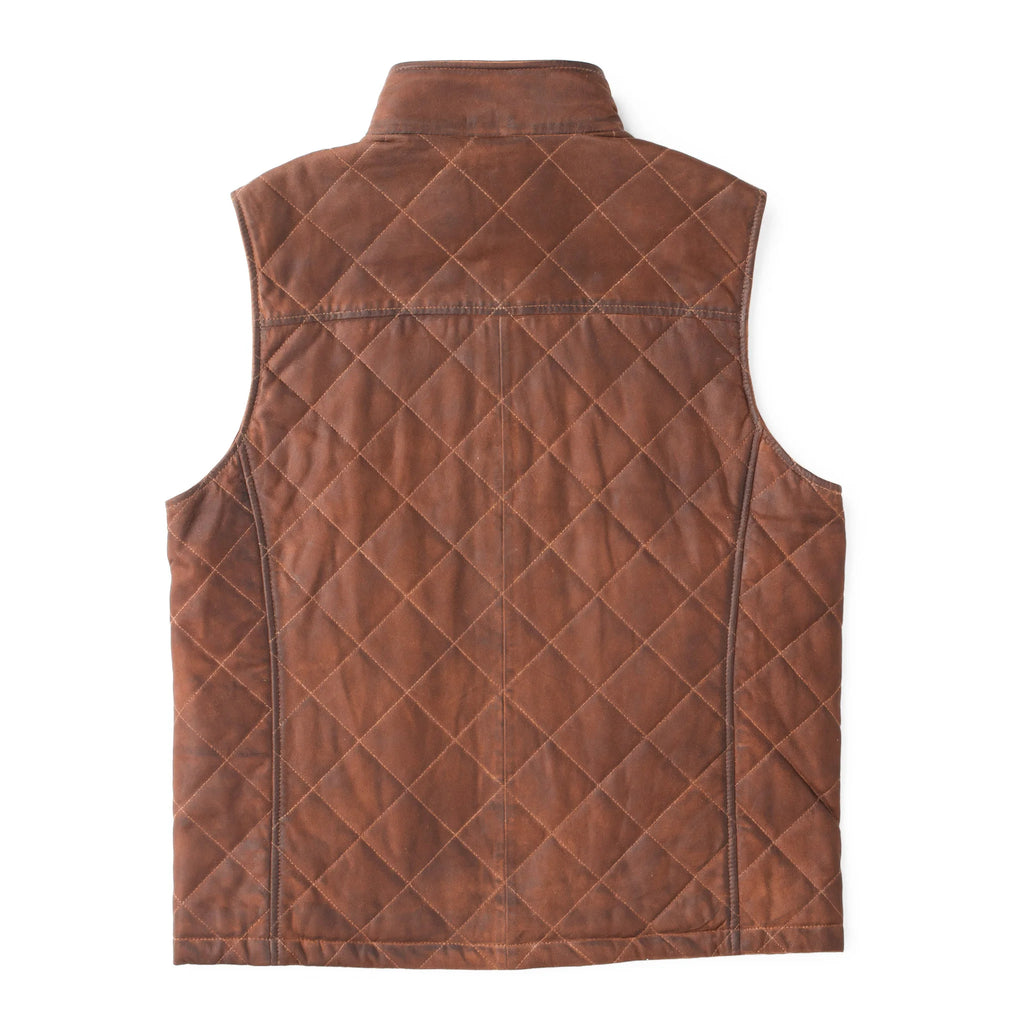 Beaver Creek quilted Lightweight Leather Vest by Madison Creek 46-Bourbon