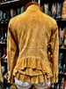 Bergen of Norway Women's Suede Leather Jacket with Ruffled lower back in Sand Color