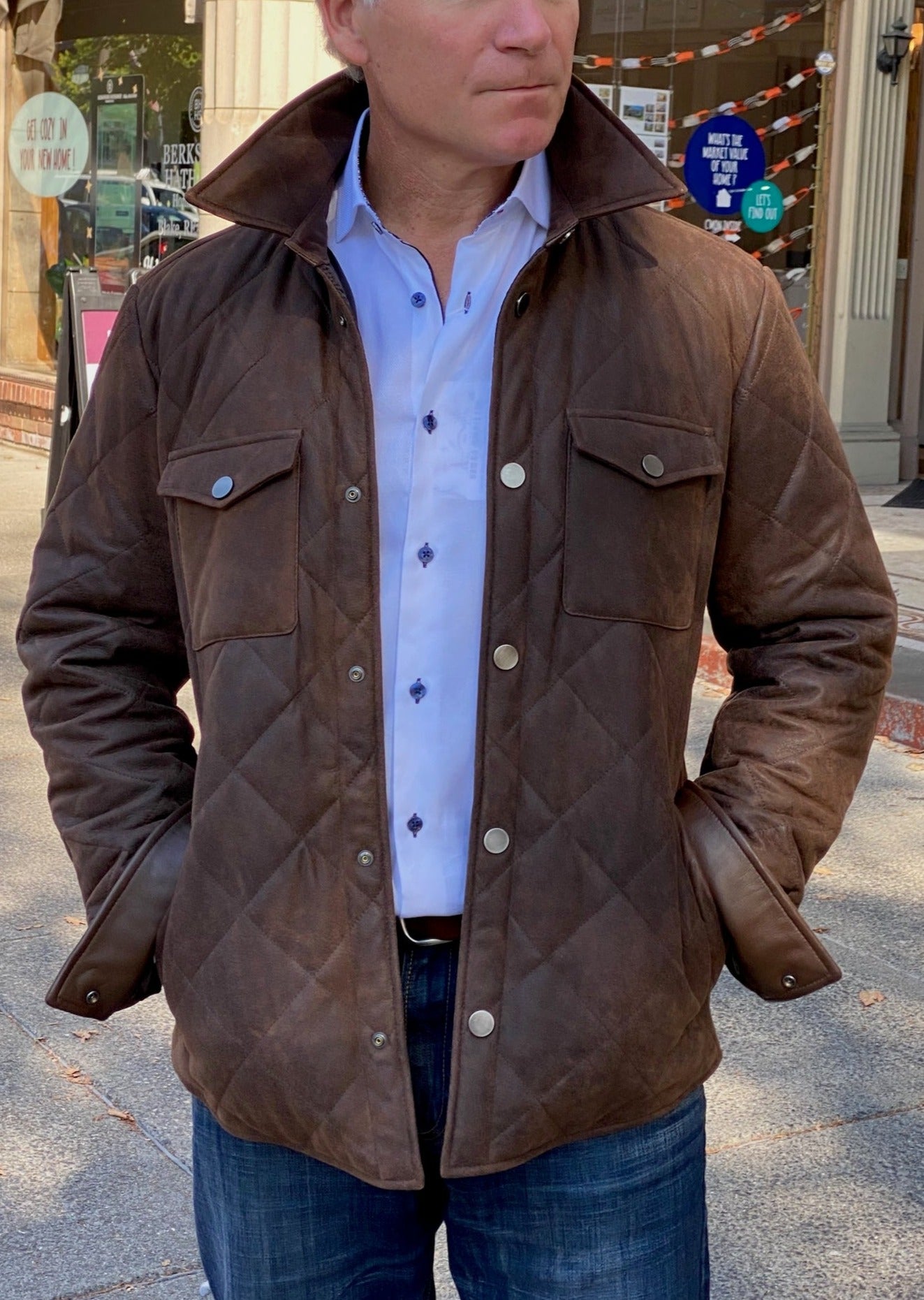 Bergen Mens Quilted Leather Jacket Thor Made in Italy – Saratoga Saddlery & International  Boutiques
