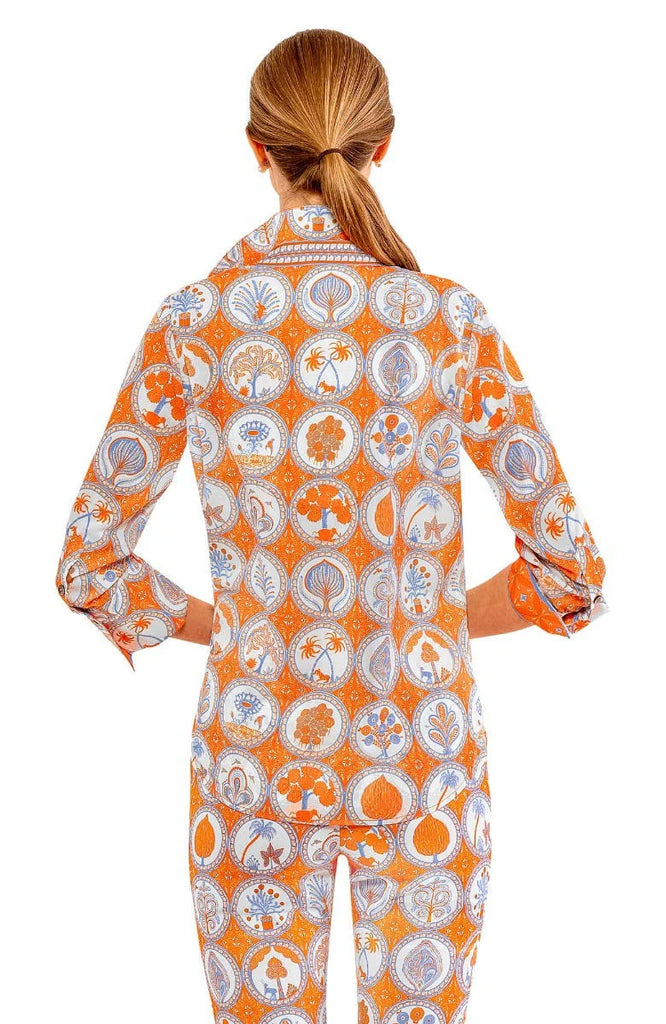 Gretchen Scott TPBFCL Button Shirt Circle of Love Orange Peri SS24