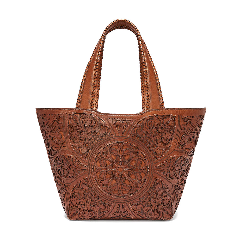 Brighton Ferrara Mystique Lily Leather Tote in Brown H38508 SS25