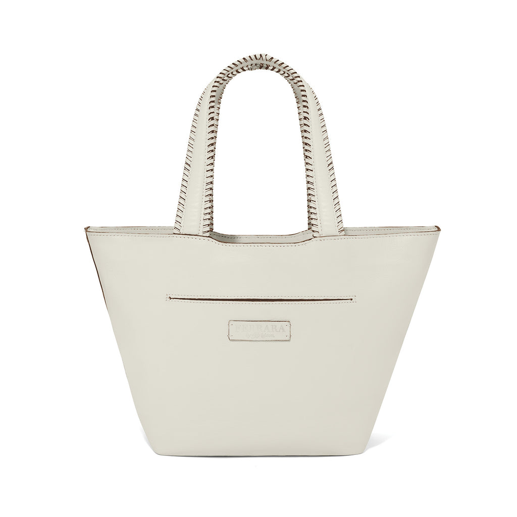 White Leather Tote Brighton Ferrara Mystique Lily H38502 SS25