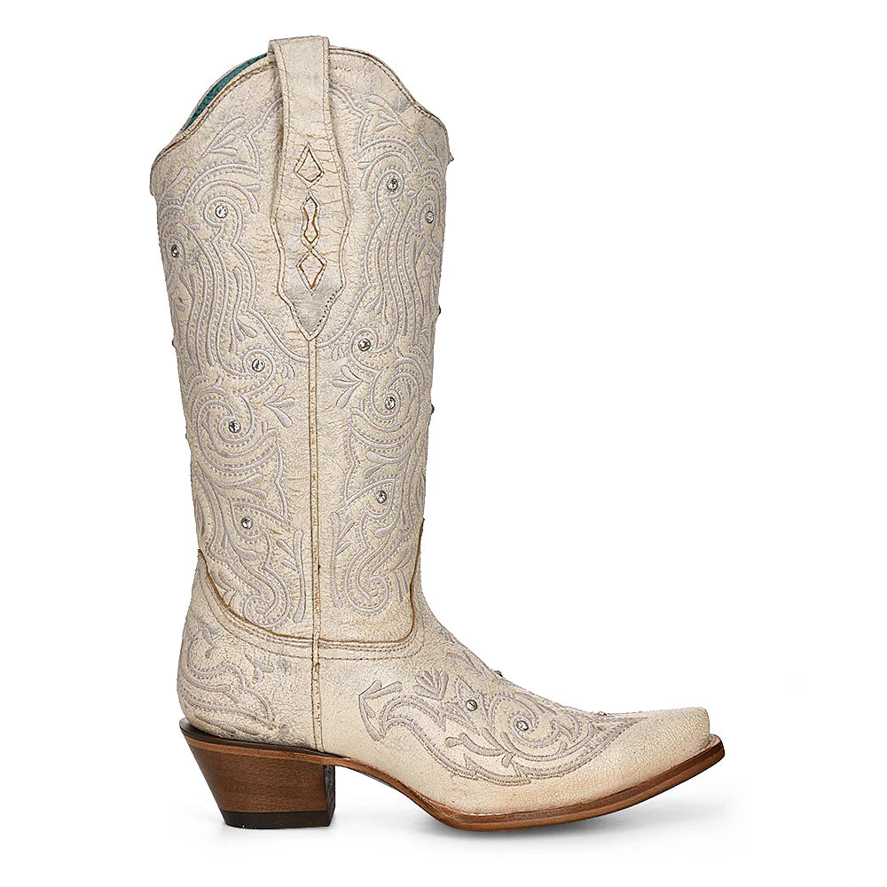 CORRAL Bone white Womens Wedding Style Cowboy Boots Z5123