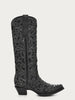 Black Glitter With CRYSTALS and Studs Snip Toe Tall Top Black Cowboy Boot SS23