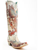 Corral A4516 Women's White Hand Tooled and Painted Fire Phoenix Cowboy Boots