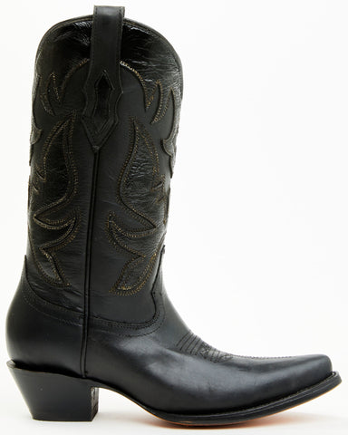 Corral F1352 Women's Black With Cognac Side Zip Tall Boots