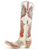 Corral A4516 Women's White Hand Tooled and Painted Fire Phoenix Cowboy Boots