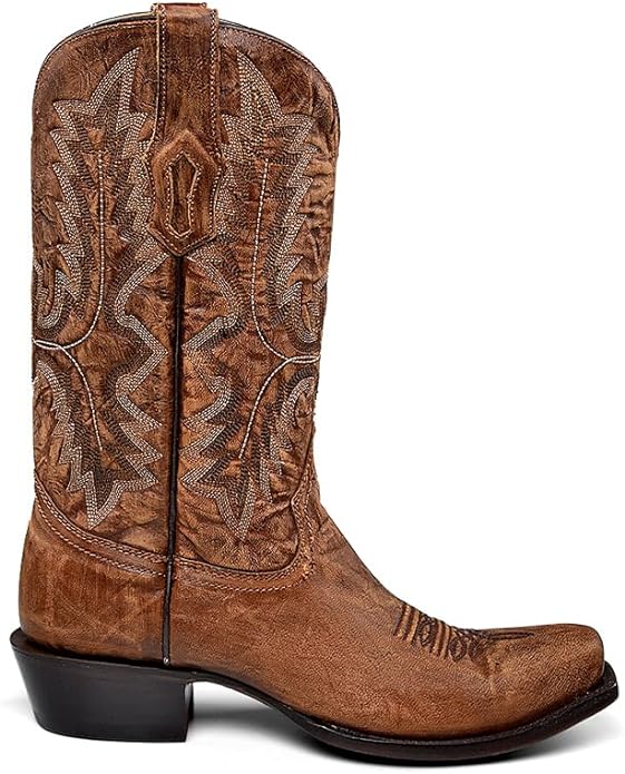 Corral A4546 Men's Brown Cowboy Boots with Embroidery in Narrow Square Toe