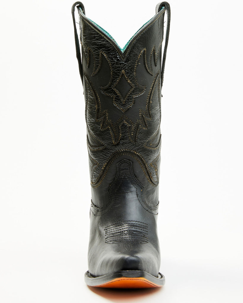 Women's Black Leather Tall Cowboy Boots Corral Boots F1382