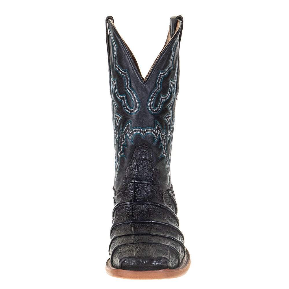 Corral Mens A4056  BLACK CAIMAN EMBROIDERY SQ. TOE ON SALE!