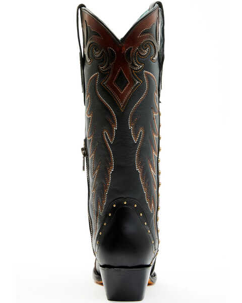 Corral F1352 Women's Black With Cognac Side Zip Tall Boots