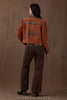 Double D Ranch Women's Brown Leather Jacket Keep Gettin' Back Up C3348