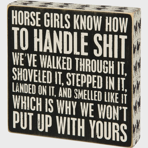Horses Make me Happy Wooden Box Sign