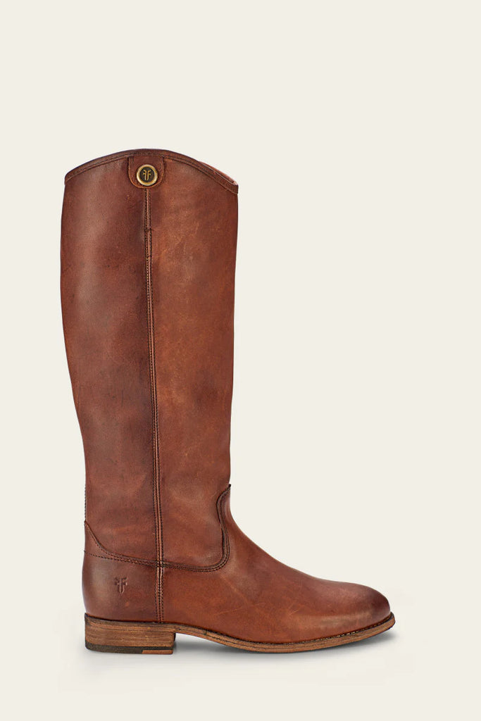 Tall Women's Leather Equestrian Riding Style Fashion Boots in Cognac - Frye Melissa Button 2 Boots