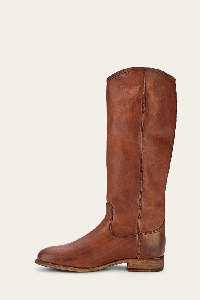 Tall Women's Leather Equestrian Riding Style Fashion Boots in Cognac - Frye Melissa Button 2 Boots