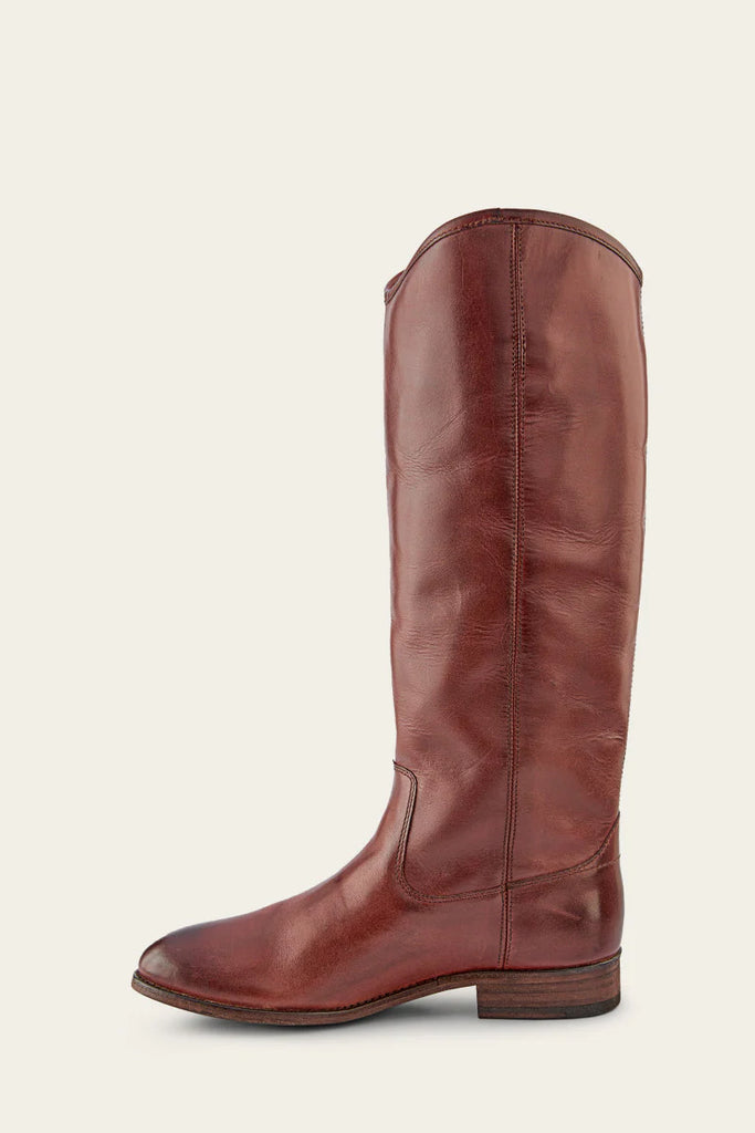 Frye Boots Melissa Button 2 Tall Leather Boots in Mahogany