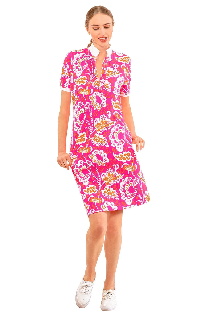 Gretchen Scott Dress DRSIFL Serve it Up Flora Pink/Orange