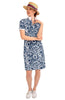 Gretchen Scott Dress Serve it Up Flora NAVY SS24