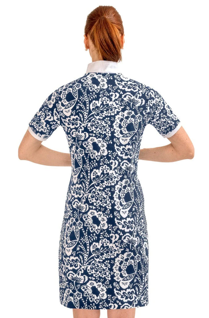 Gretchen Scott Dress Serve it Up Flora NAVY SS24