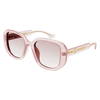 Gucci Women's Sunglasses GG1557SK 003 Pink Crystal Clear Nude Frame