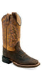 Little Boys Kids Cowboy Leather Boots in Brown BSC1955 SS25 Jama Old West