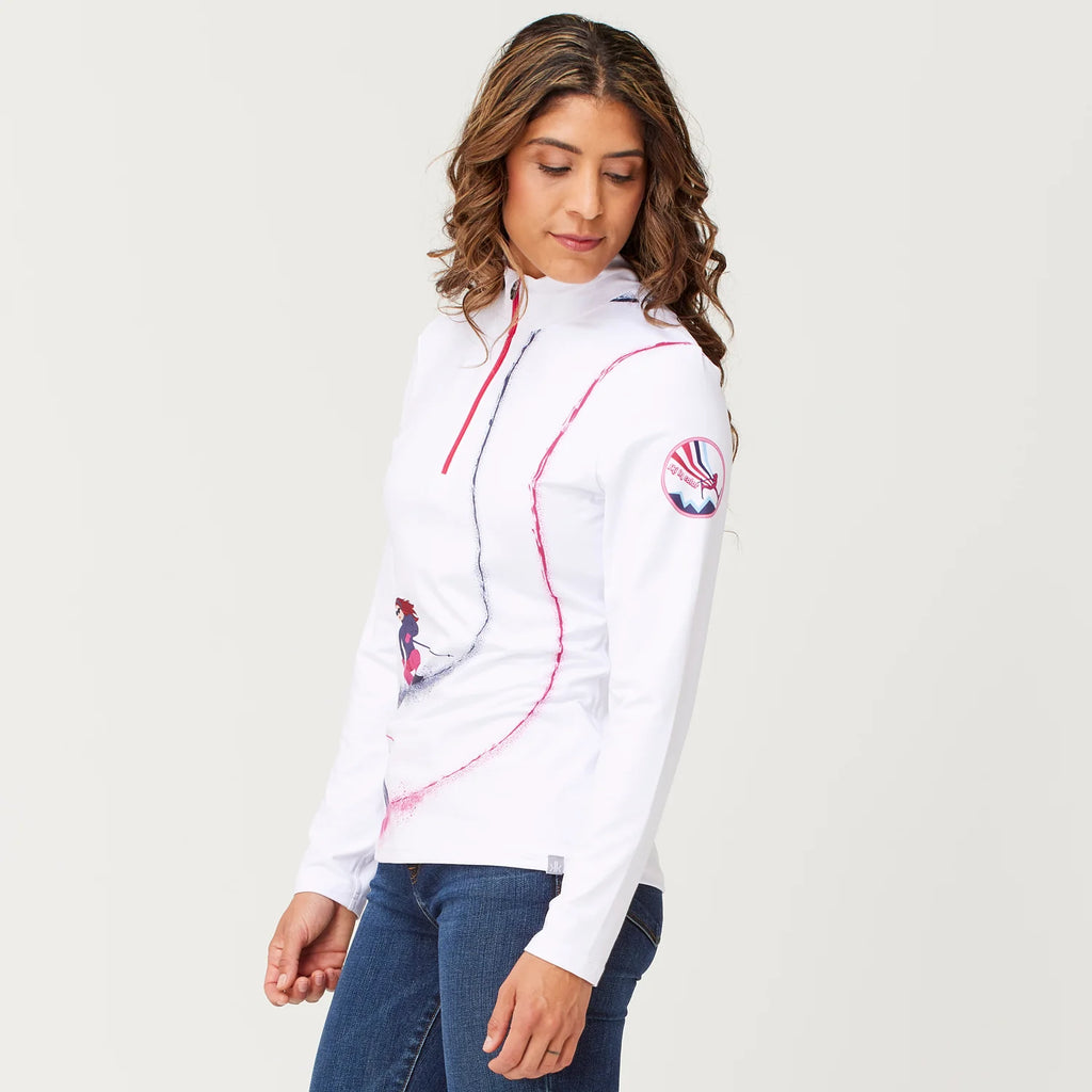 Krimson Klover Womens Ski Lightning White Base Layer Top F24819-951 FW24