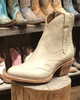 Lucchese Women's M6075 Cream Leather Ankle Bootie ON SALE