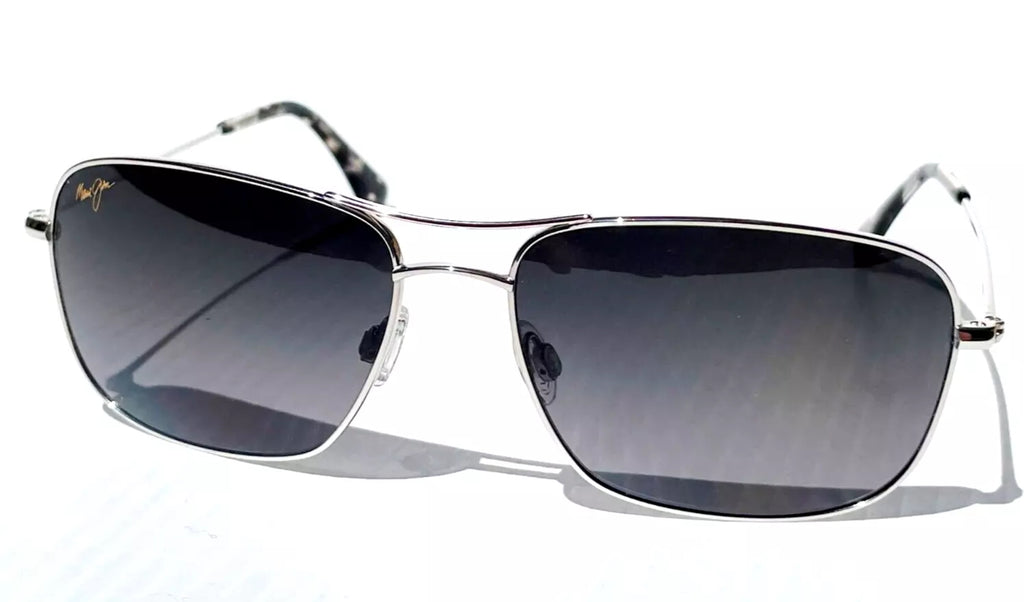 Maui Jim Silver Metal Aviator Wiki Wiki Sunglasses GS246-17