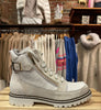 White winter fashion boots made in italy