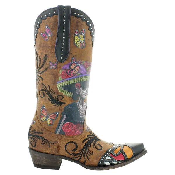 Old Gringo L3779-2 Boots Catarina in Brown Day of the Dead Cowboy Boots catarina-womens