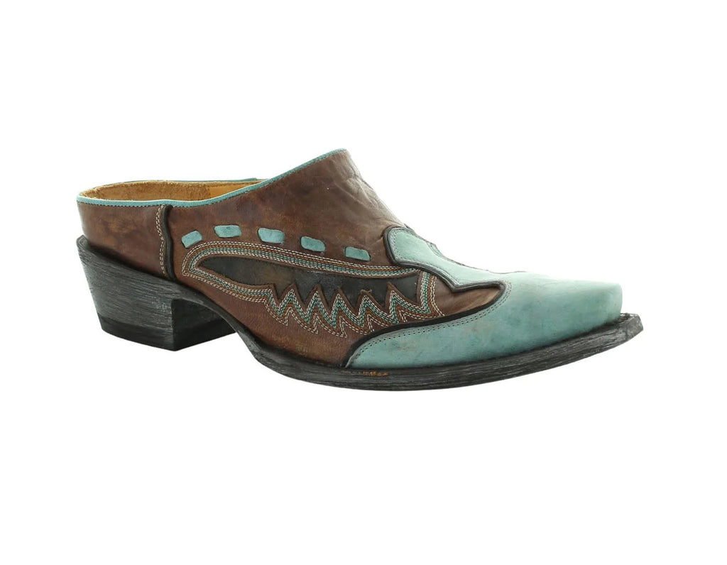 Old Gringo ML3701-1 Quiroga Women's Mule in Brass and AQUA