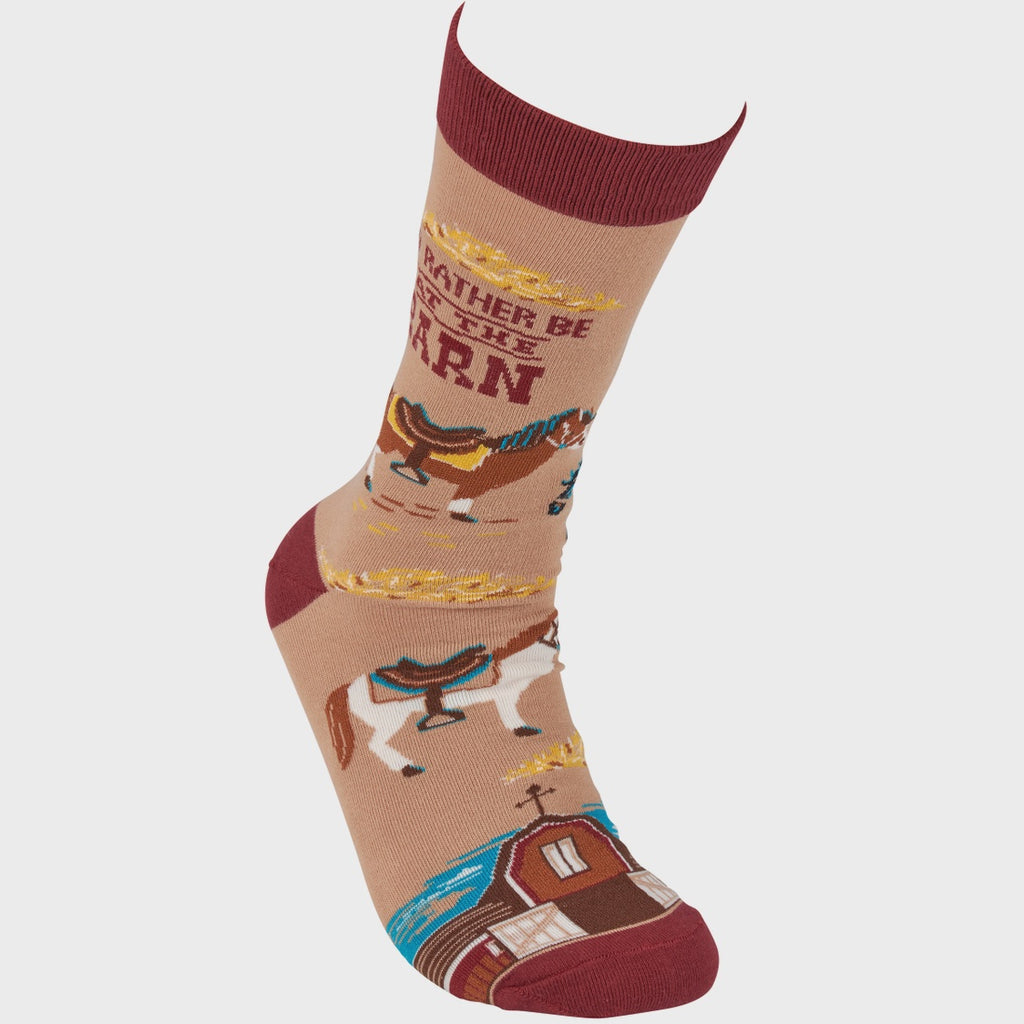Rather Be At the Barn Socks Horse lovers Gifts