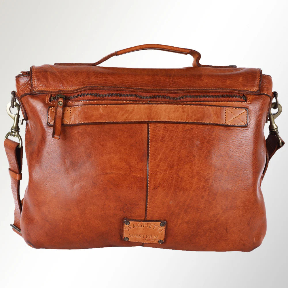 Spaghetti Western SWC408TAN Briefcase Genuine Leather Messenger Bag SS25