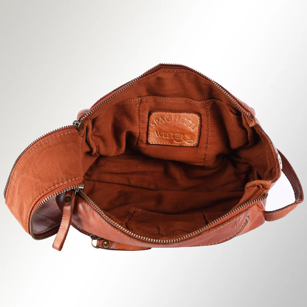 Spaghetti Western SWC411TAN Toiletry Bag Genuine Leather Travel Bag