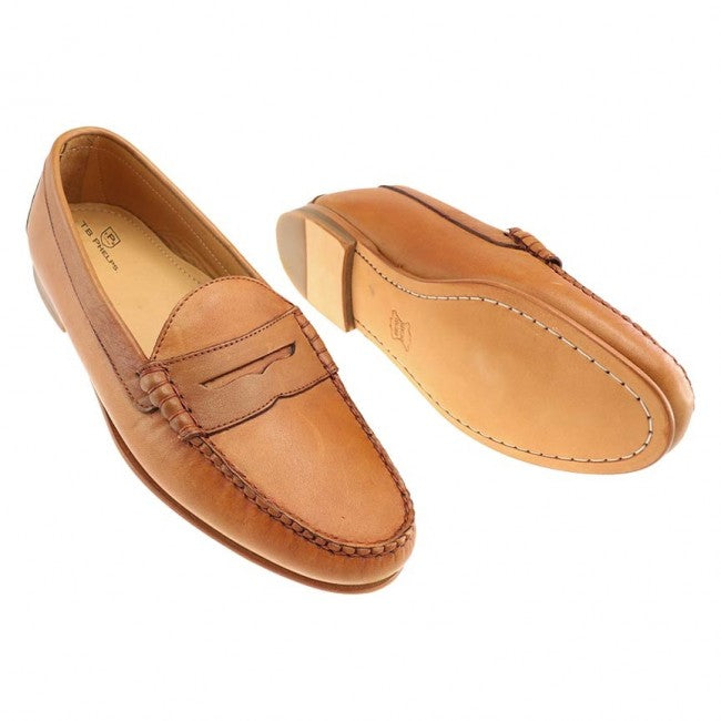 T B Phelps Men's Ventura Leather Penny Loafer in TAN 510-M-10