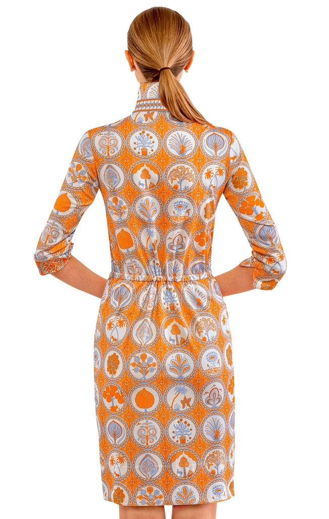 Gretchen Scott Twist and Shout Dress Circle of Love in Orange Periwinkle SS24