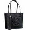 Brighton BLACK Leather Tote Gabriella Medallion From The Ferrara Collection H35433 - Saratoga Saddlery & International Boutiques