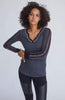 Alp-n-Rock Women's Nikita Henley Long Sleeve Henley in Heather Grey Black - Saratoga Saddlery & International Boutiques