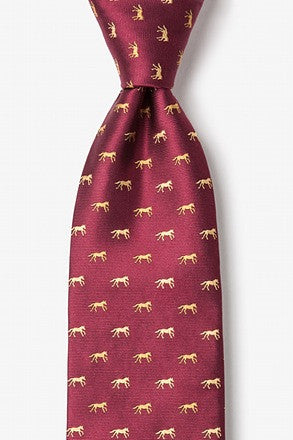 Cannage Tie Burgundy and White Silk