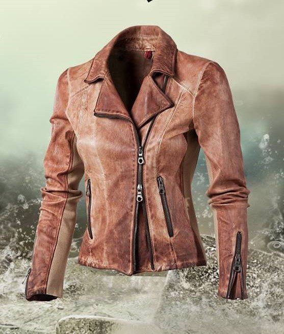 Women's Motorcycle Jacket in Cognac, Size XL, Leather by Quince