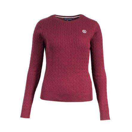 Horze Crescendo Women's Reanna Cable Knit Pullover Sweater in Port Royale