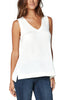 Liverpool Sleeveless V-Neck Knit Tee in Vanilla White LM8382k13 - Saratoga Saddlery & International Boutiques